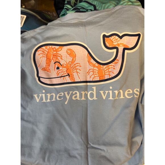 Vineyard Vines Blue lobster whale Shirt size 12-14 - Picture 3 of 3